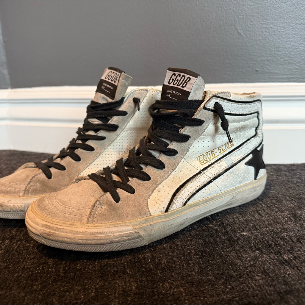 Golden Goose High-Top Sneakers In Gray And Black